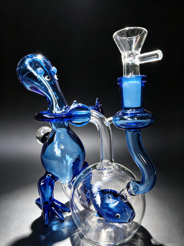 Blue monster fish - blue, glass