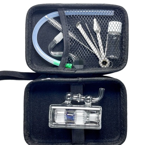 Square glass bong double - 4",