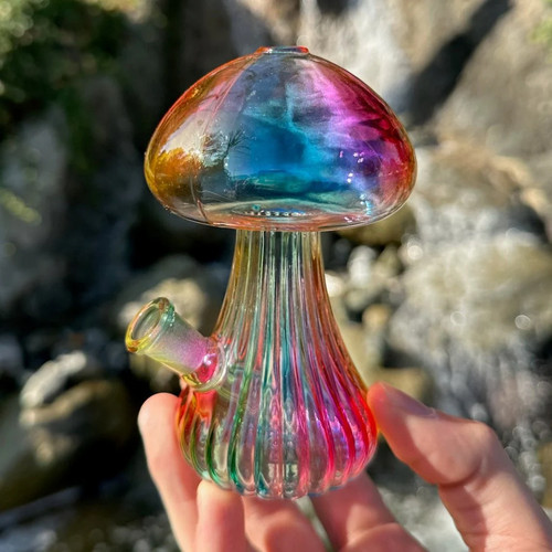 Cute mushroom glass bong - cute, 4.7"