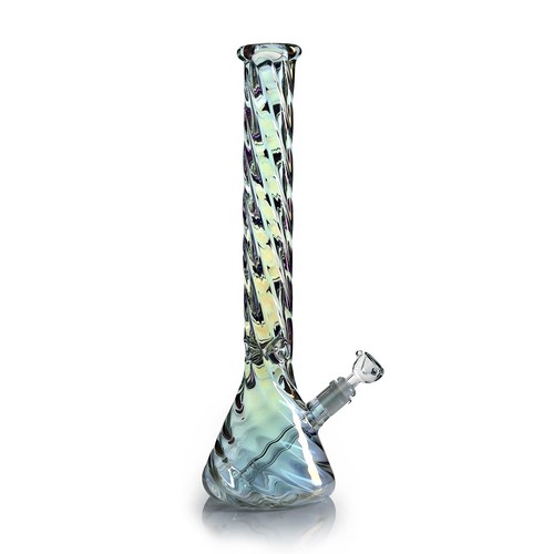Spiral heavy glass bong - 12",